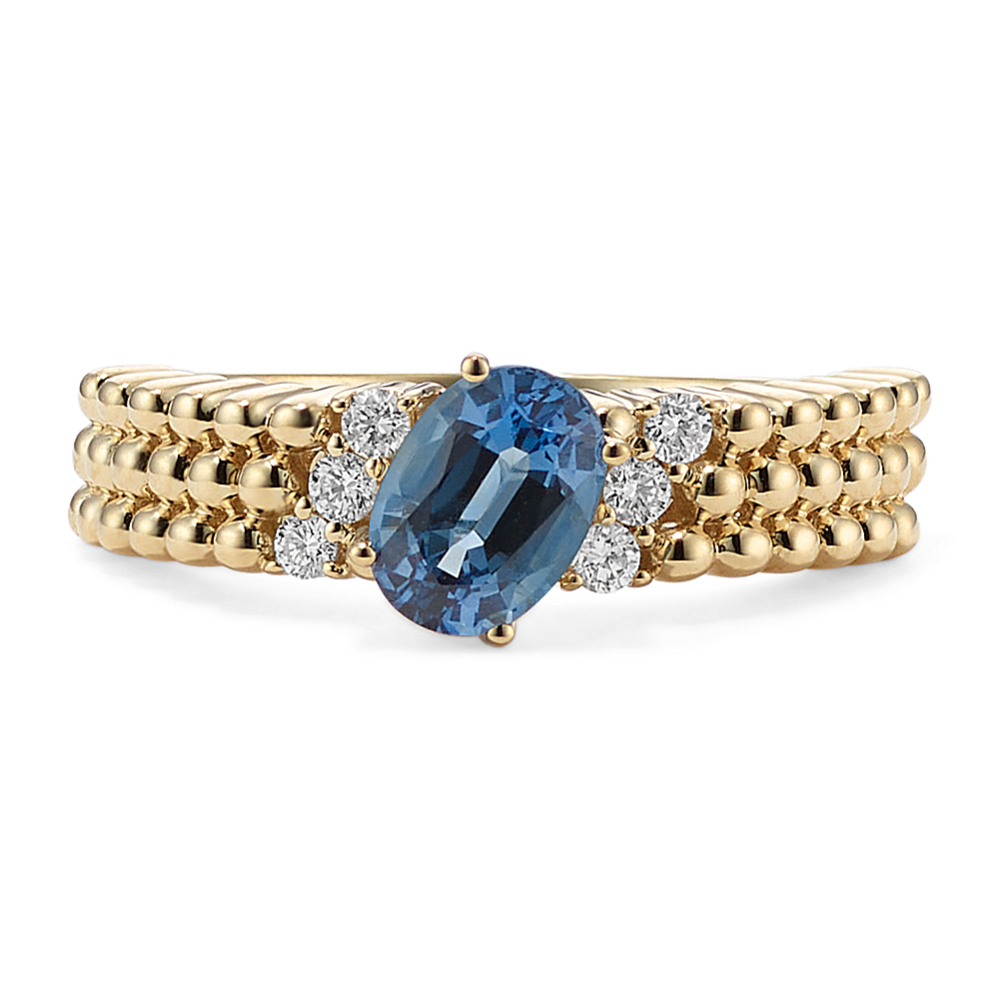 Heidi Teal Sapphire & Diamond Ring