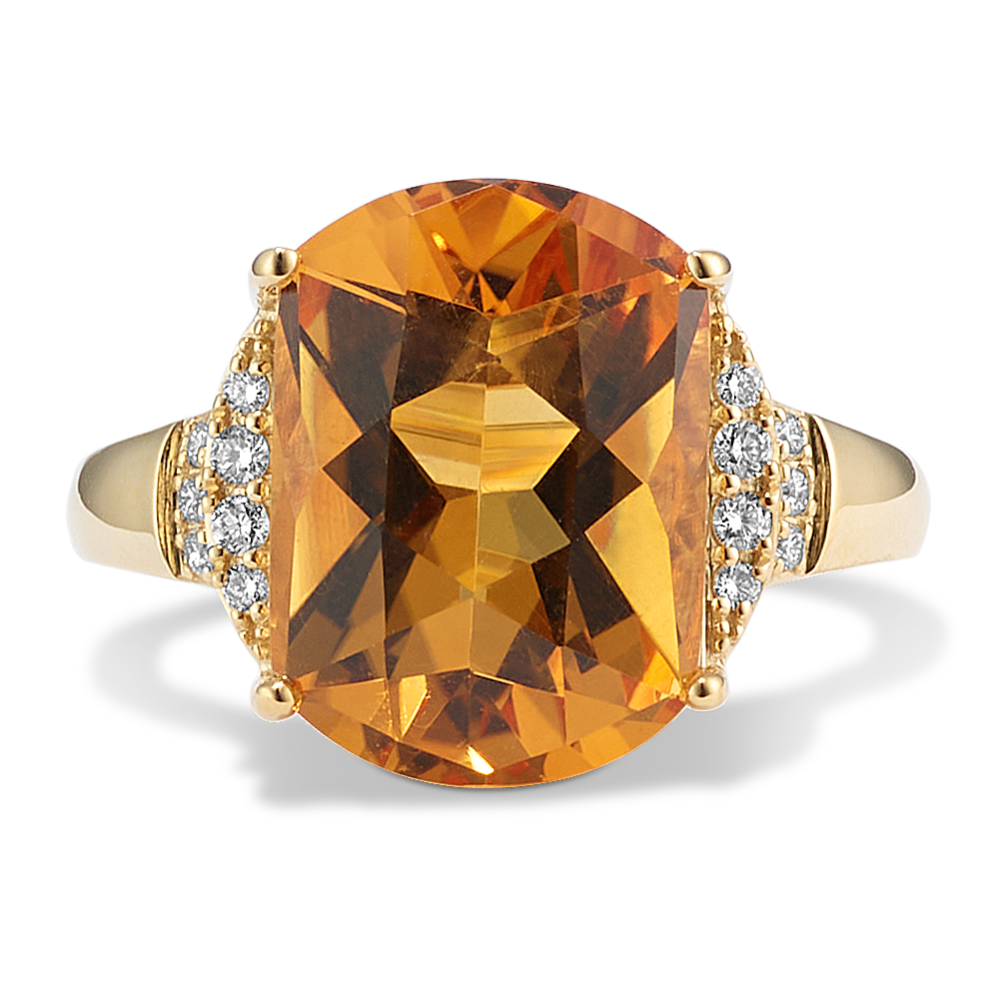 Ada Citrine & Diamond Cocktail Ring