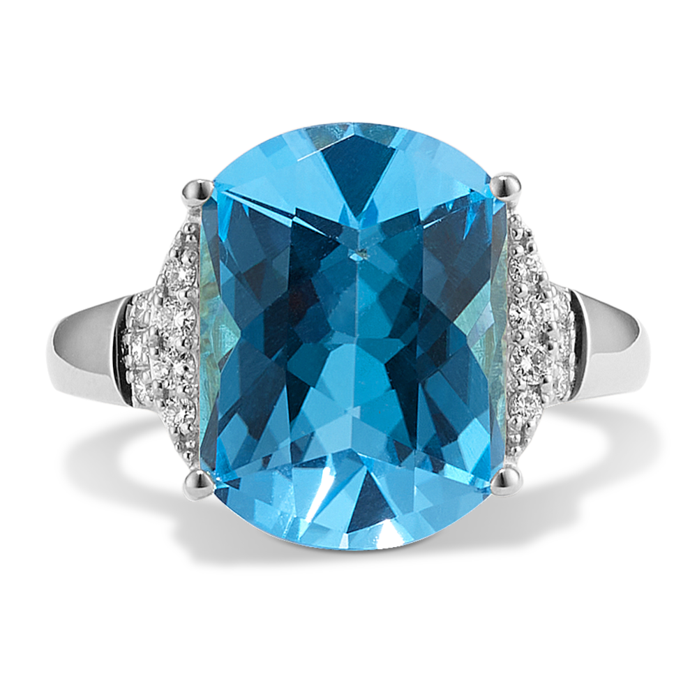 Ada Blue Topaz & Diamond Cocktail Ring
