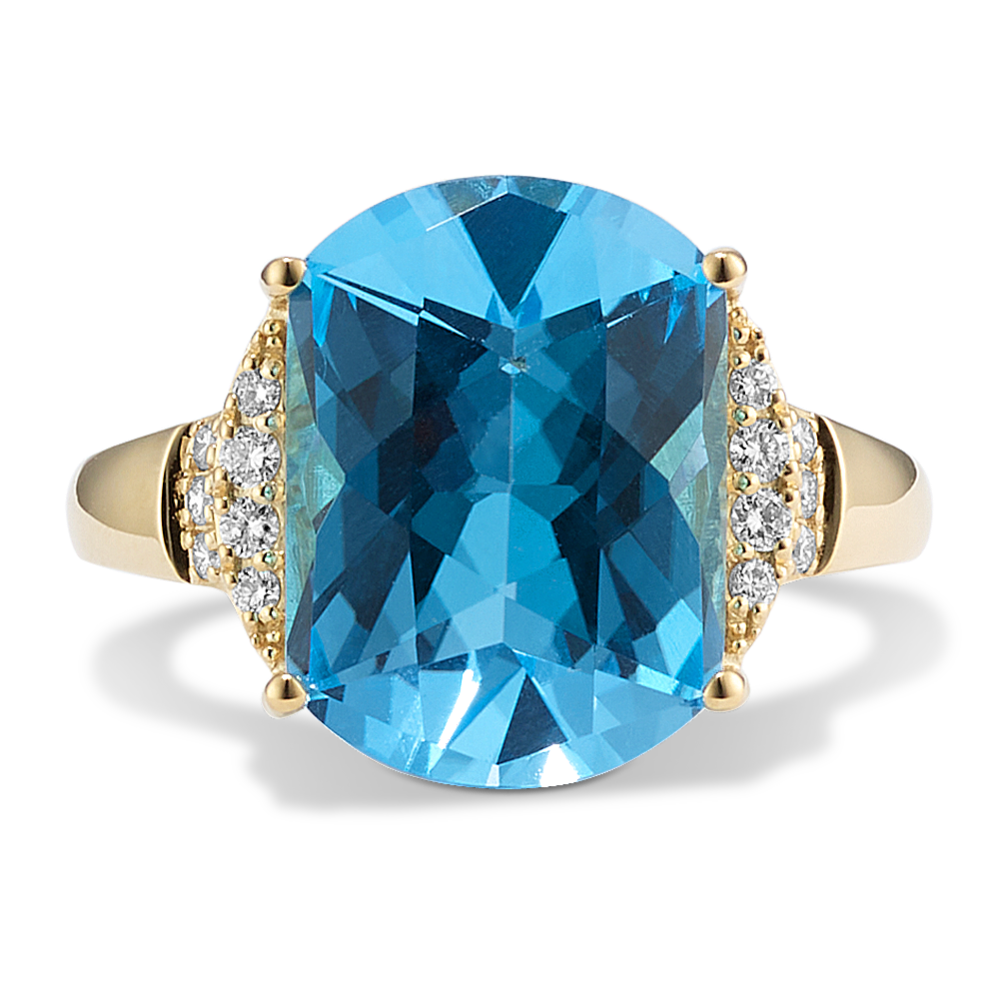 Ada Blue Topaz & Diamond Cocktail Ring