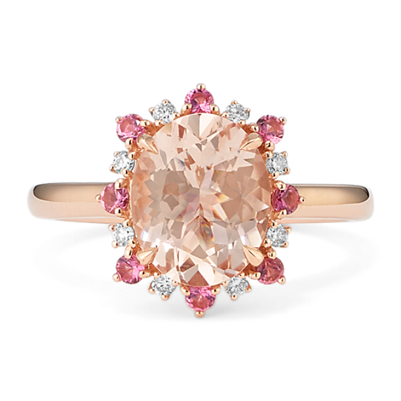 Rosanna Morganite, Tourmaline & Diamond Ring