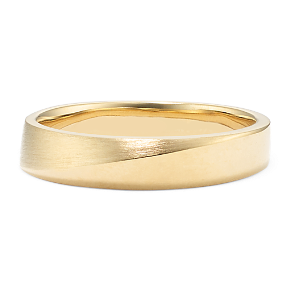 Diagonal Knife Edge 14K Yellow Gold Band (5mm)