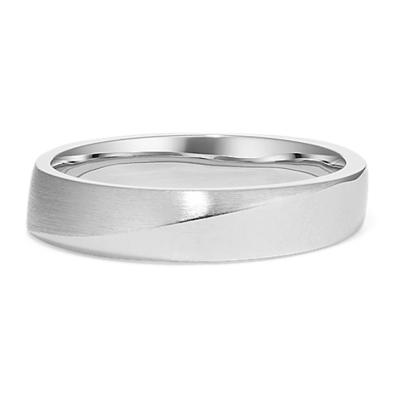 Diagonal Knife Edge Platinum Band (5mm)