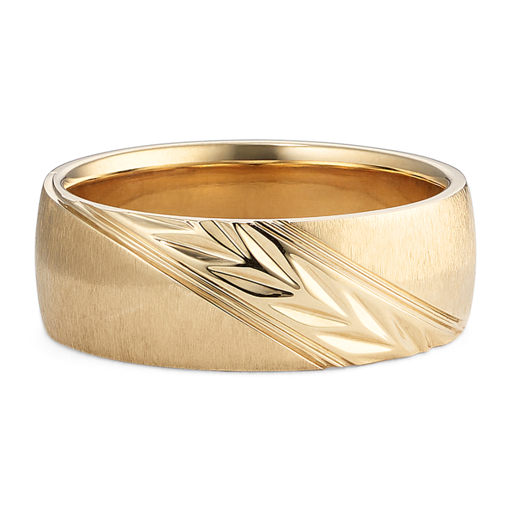Modern 14K Yellow Gold Wheat Band (8mm)