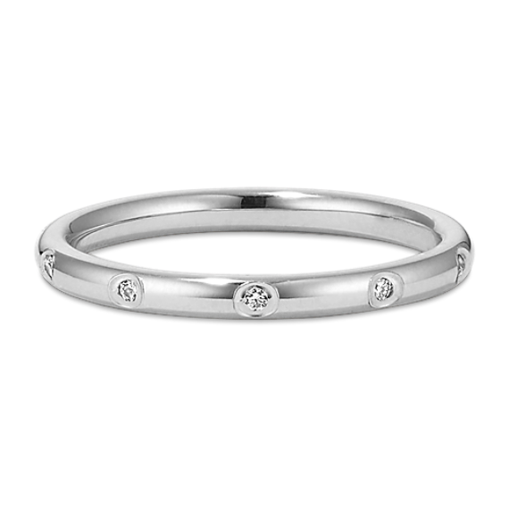 Flush-Set Diamond Band in Platinum