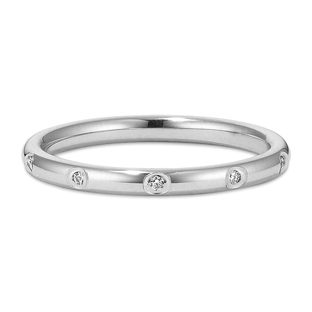Flush-Set Diamond Band in Platinum