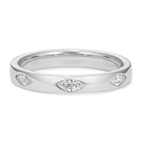 Flush-Set Marquise Diamond Band