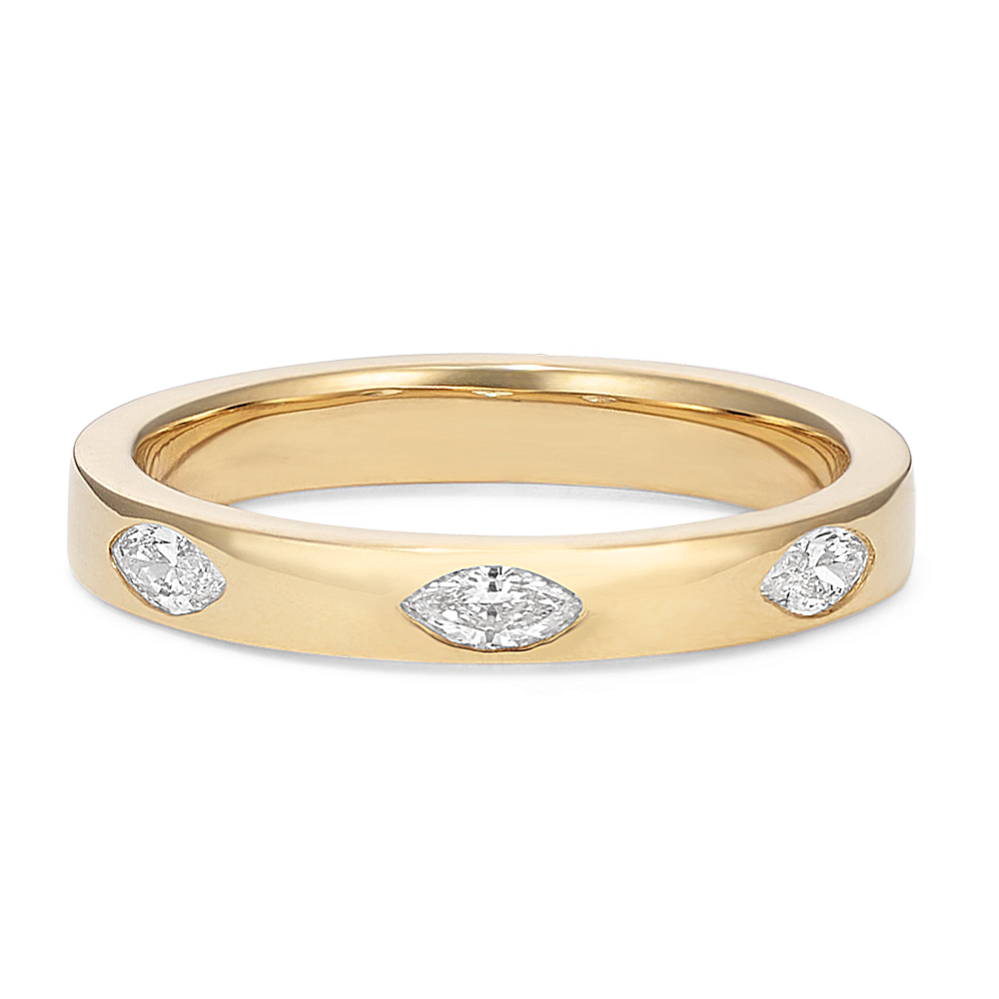 Flush-Set Marquise Diamond Band