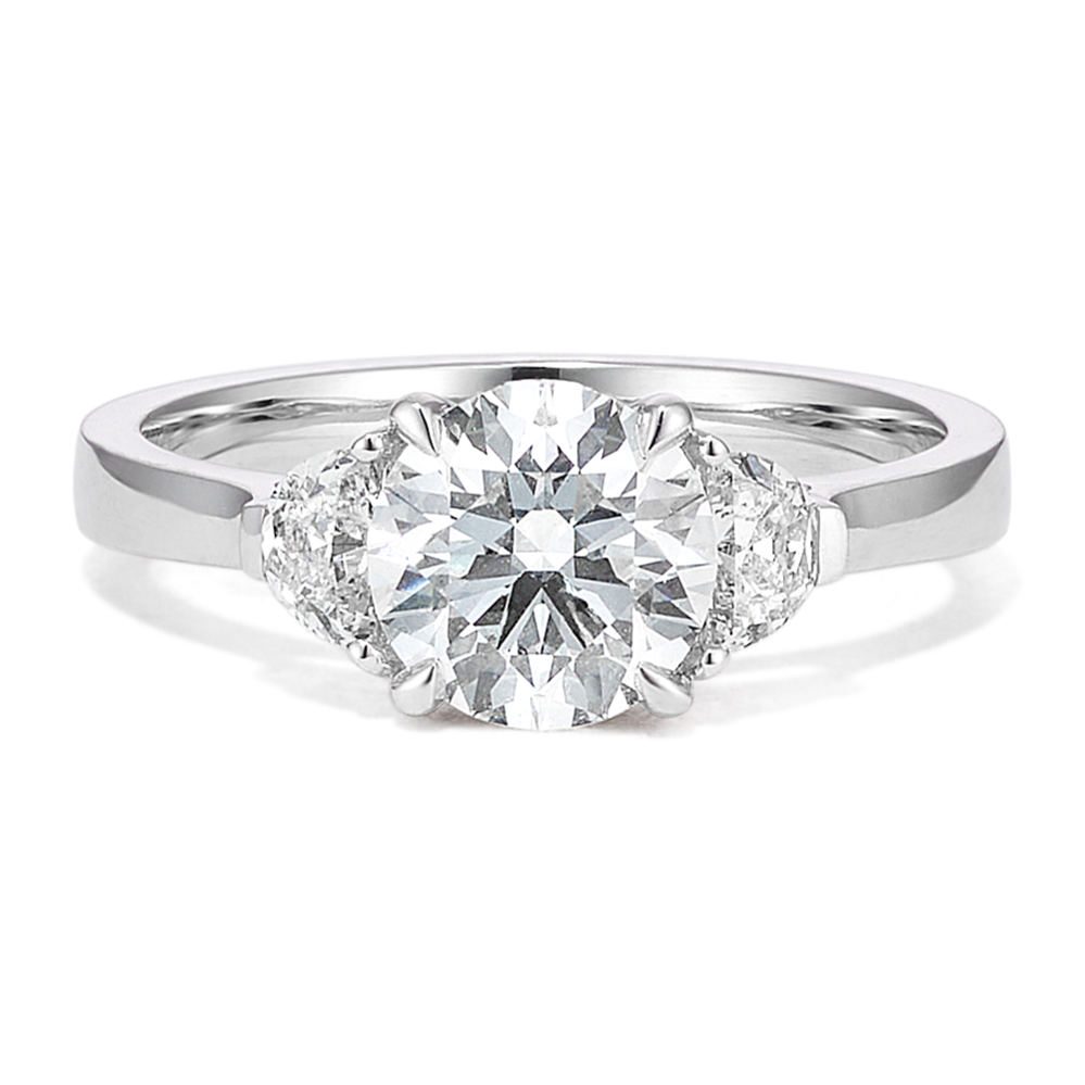 Half Moon & Round 1 3/4ct Lab-Grown Diamond Ring