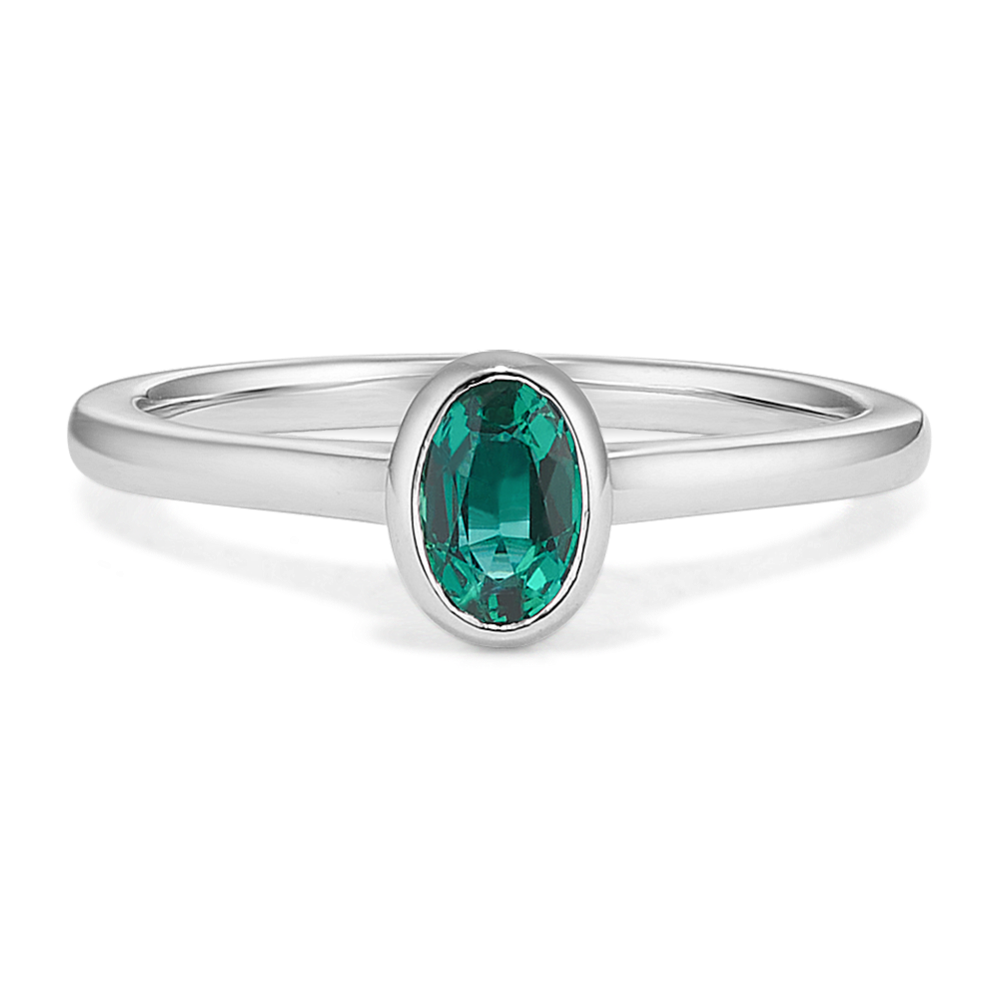 Bezel-Set Oval Emerald Ring
