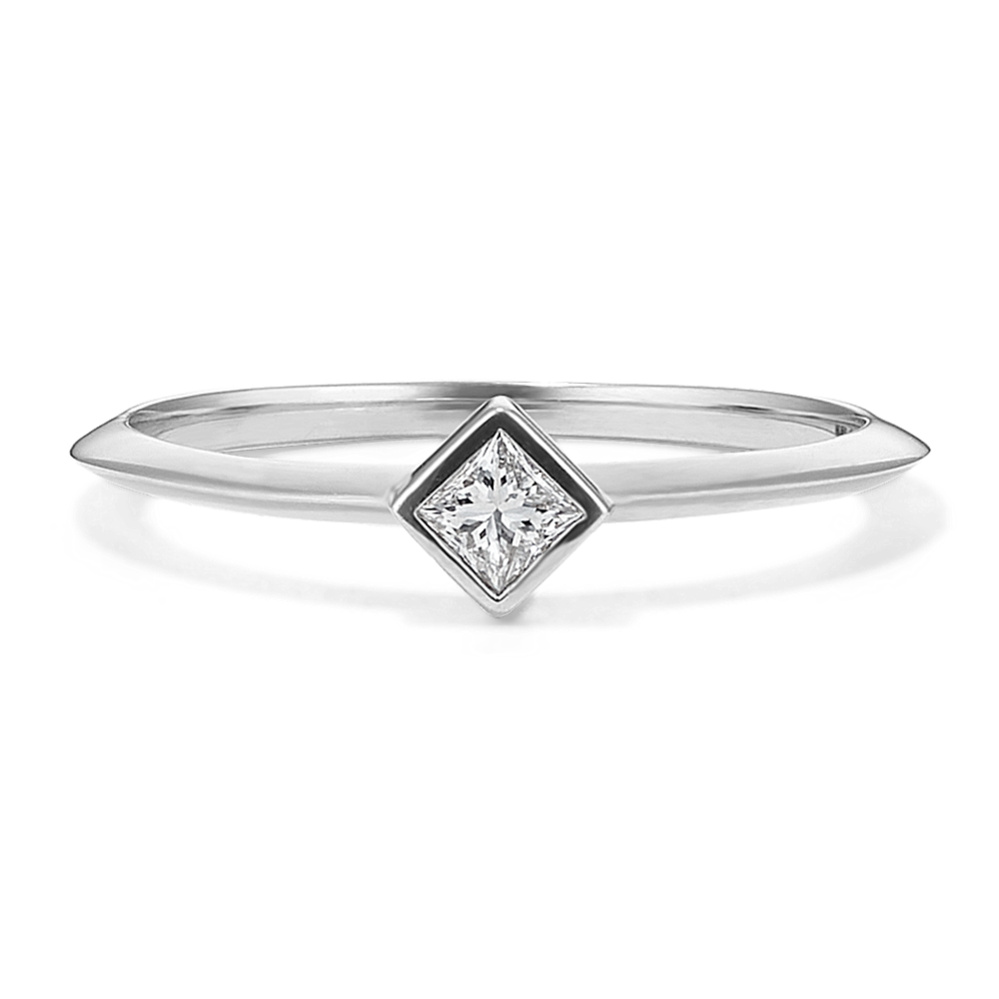 Princess Cut Diamond Bezel Promise Ring