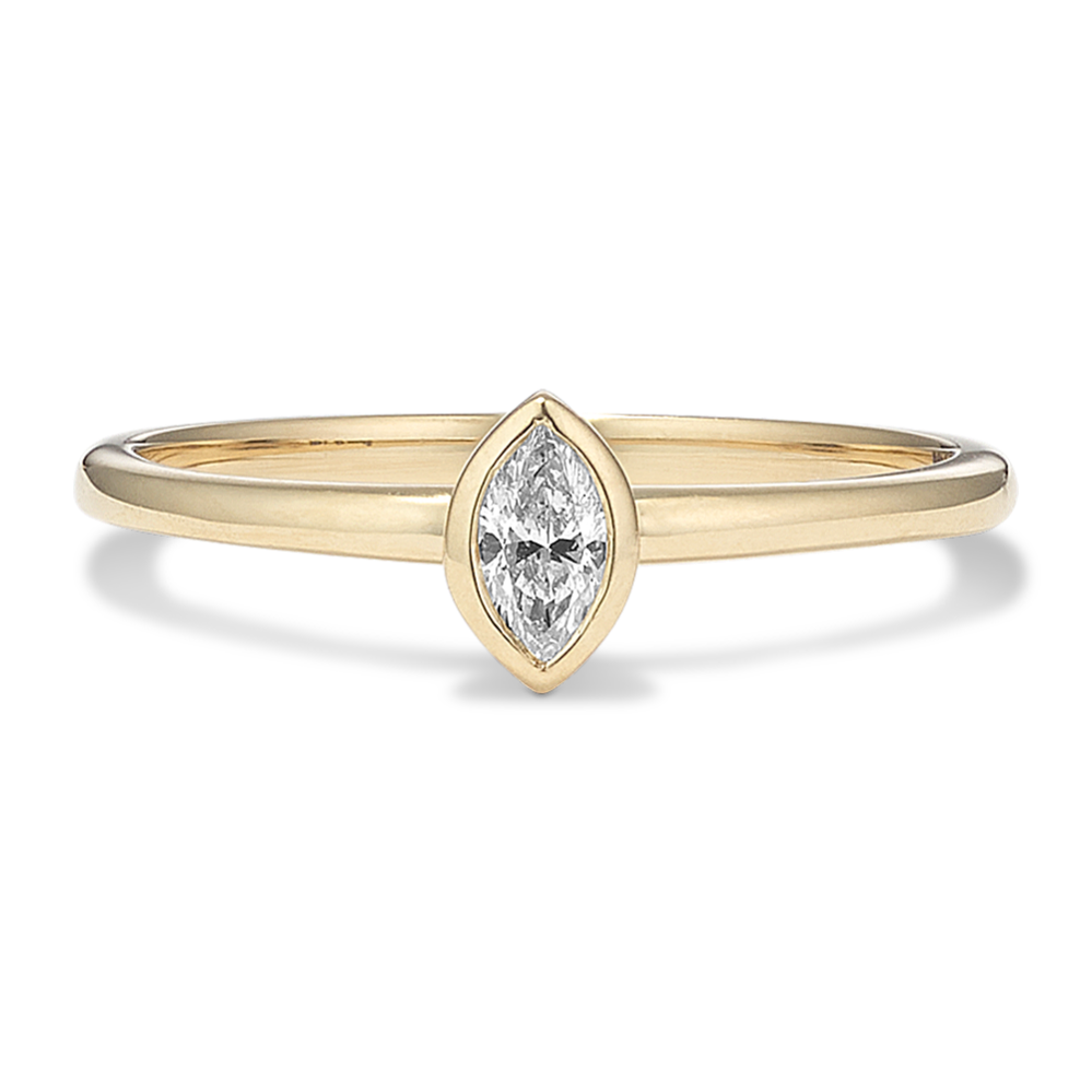 Marquise Diamond Bezel Promise Ring