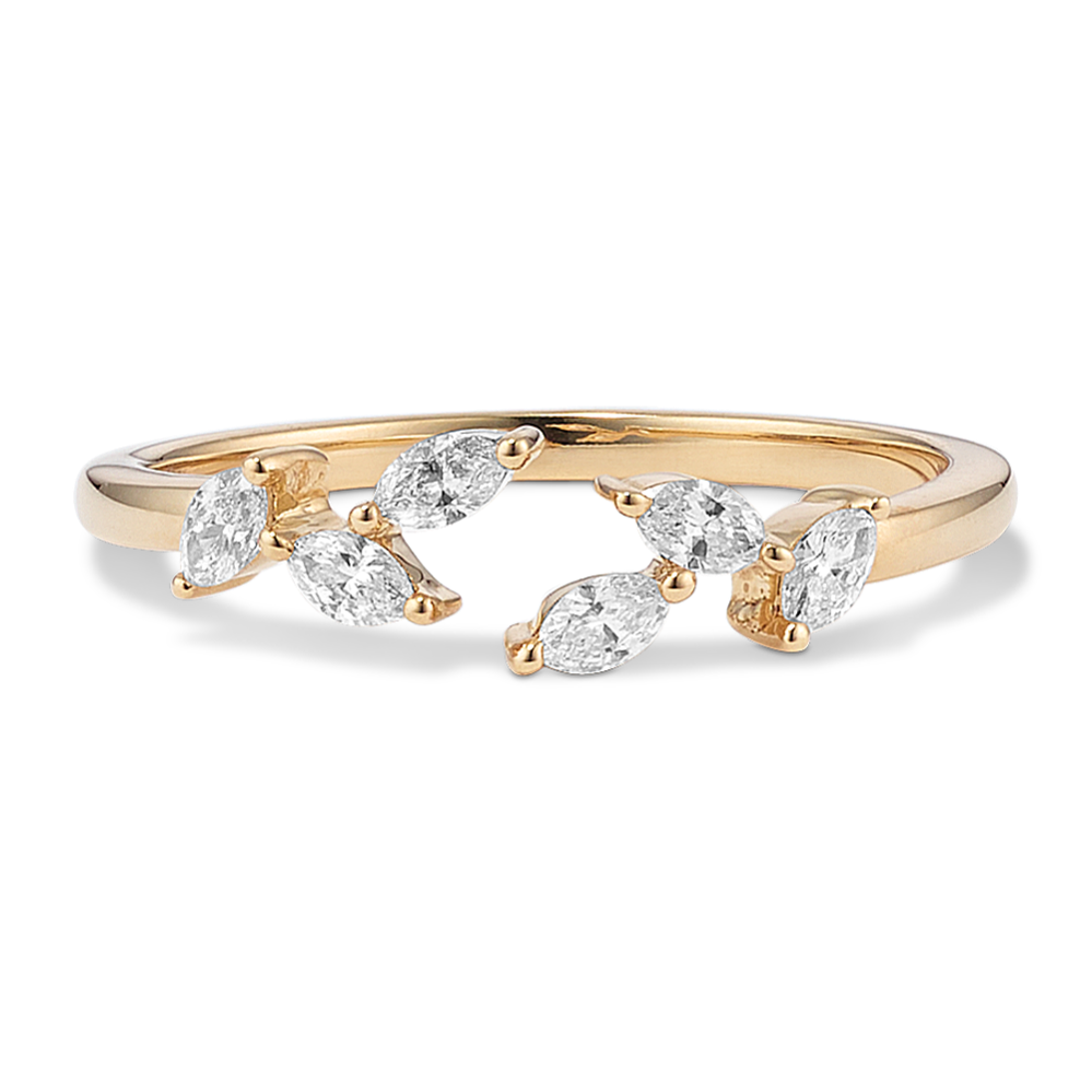 Diamond Leaves Open Ring