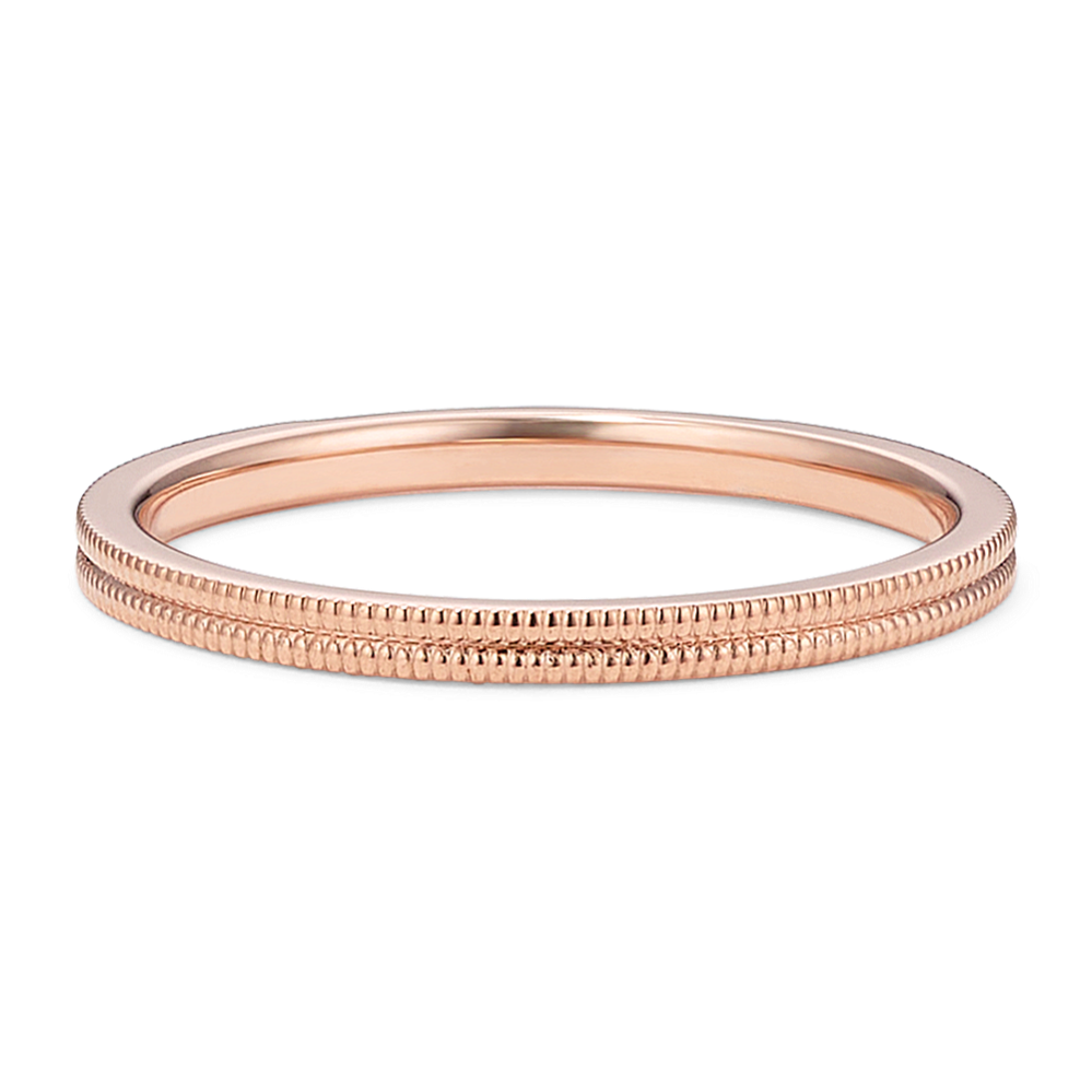 14K Rose Gold Milgrain Band