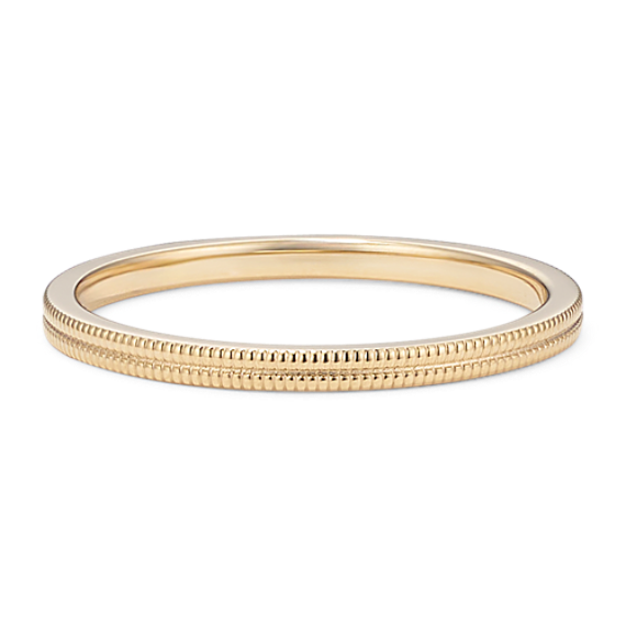 14K Yellow Gold Milgrain Band