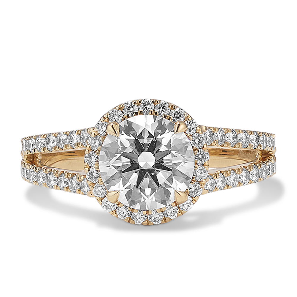 Round 2ct Lab-Grown Diamond Halo Ring