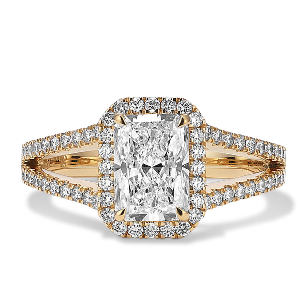 Radiant Cut 1 7/8ct Lab-Grown Diamond Halo Ring