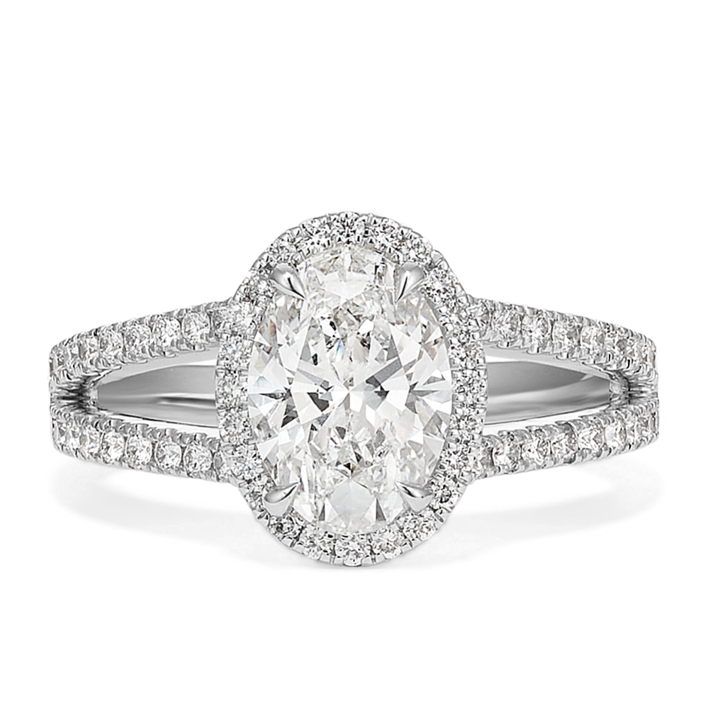 Oval 2ct Lab-Grown Diamond Halo Ring