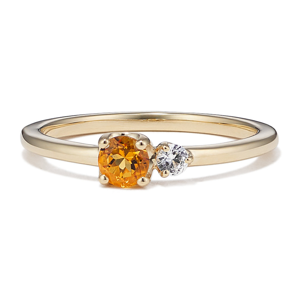 Toi et Moi Citrine & White Sapphire Ring