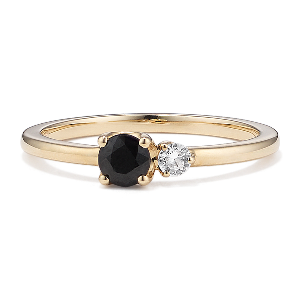 Toi et Moi Black & White Sapphire Ring
