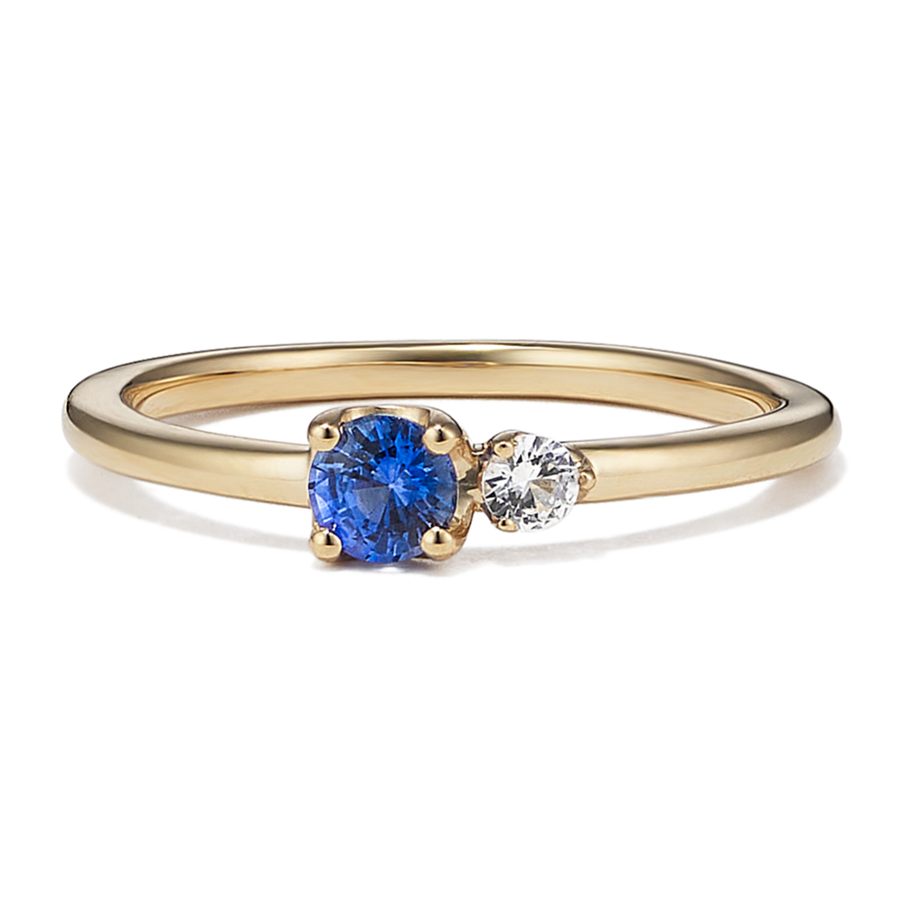 Toi et Moi Kentucky Blue & White Sapphire Ring