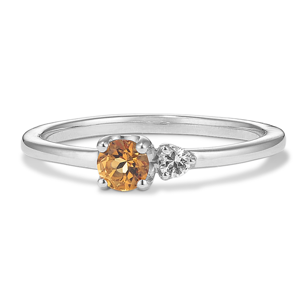 Toi et Moi Citrine & White Sapphire Ring