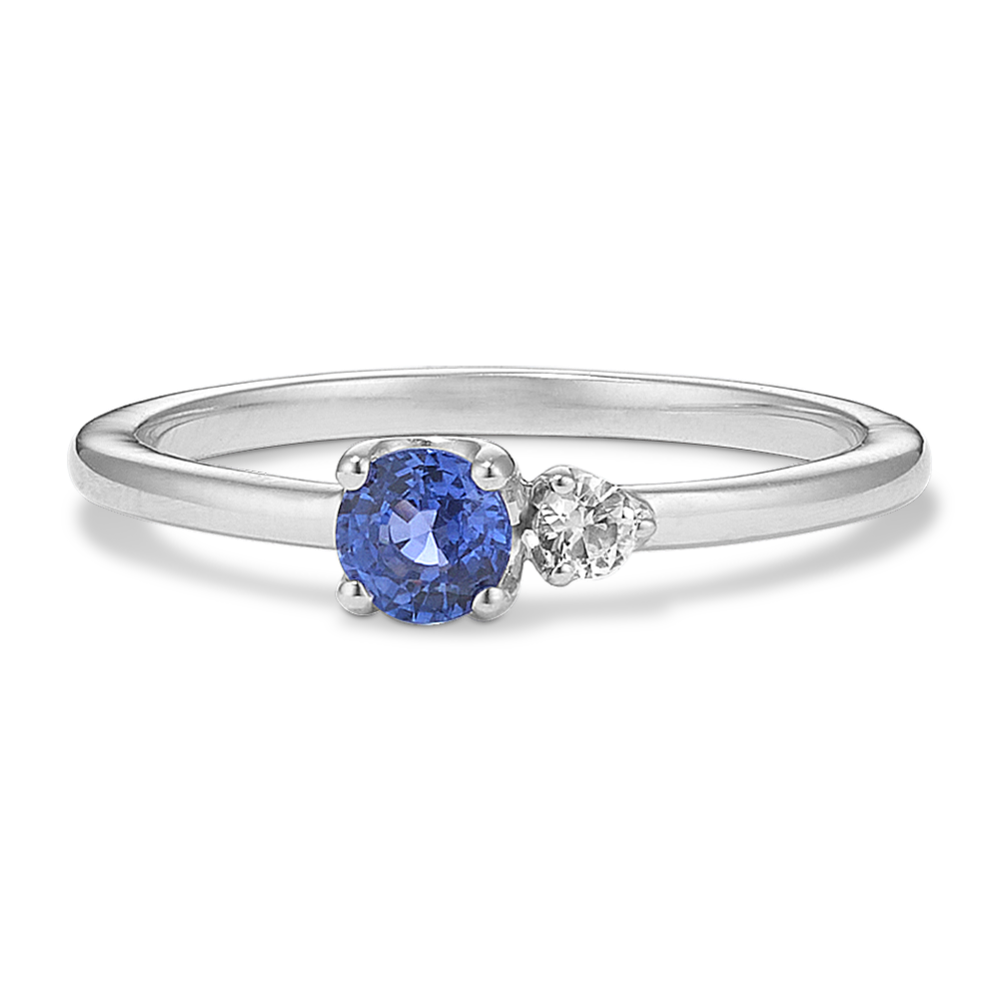 Toi et Moi Kentucky Blue & White Sapphire Ring