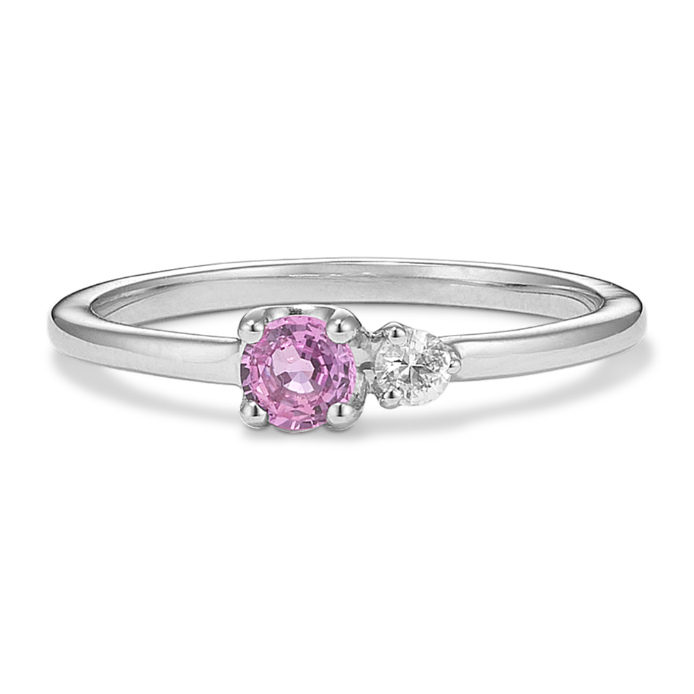 Toi et Moi Pink & White Sapphire Ring