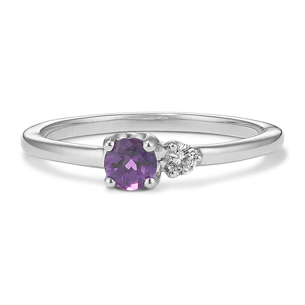 Toi et Moi Amethyst & White Sapphire Ring
