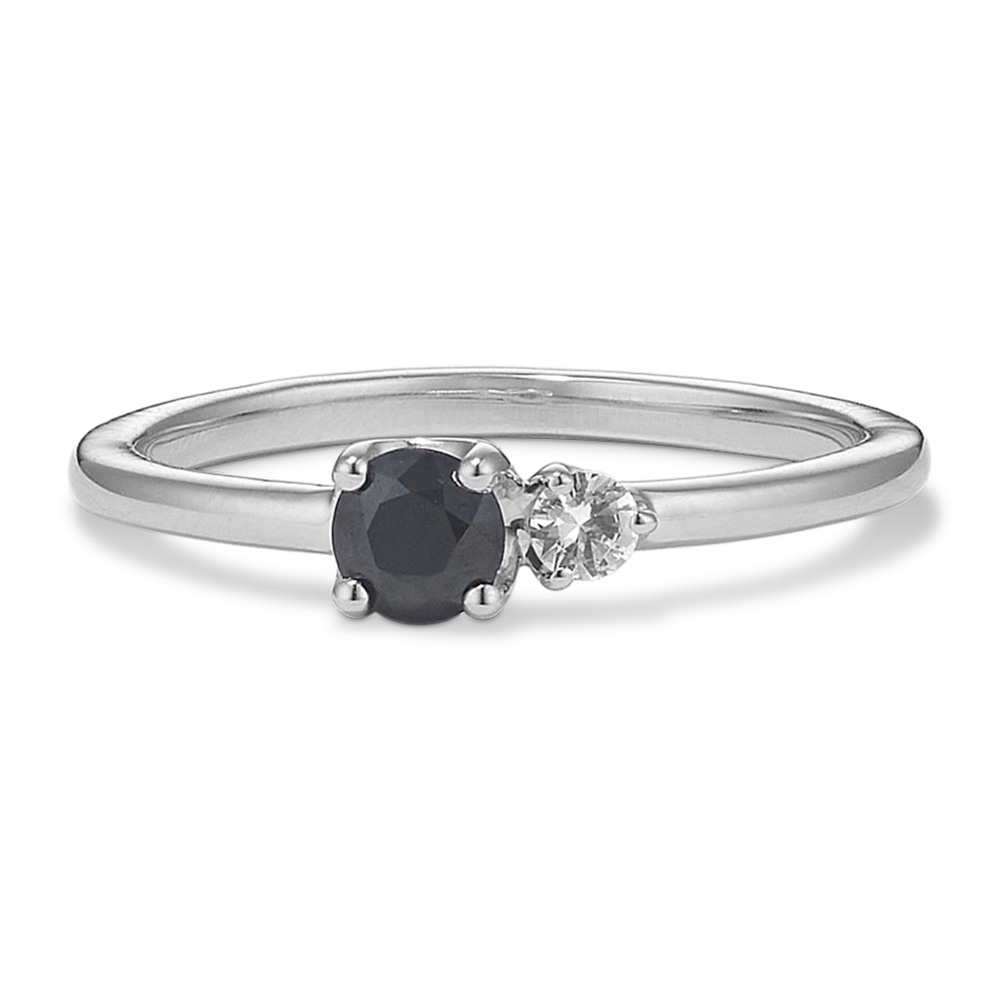 Toi et Moi Black & White Sapphire Ring