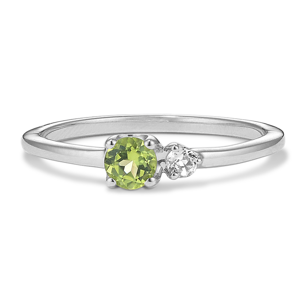 Toi et Moi Peridot & White Sapphire Ring