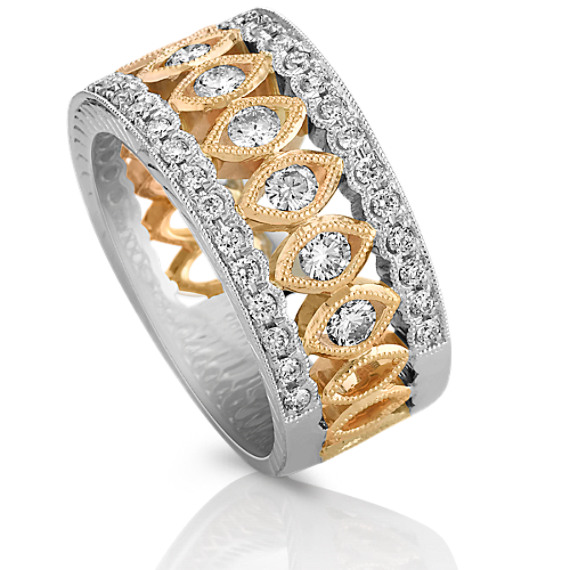 Round Diamond Ring in 14k Two-Tone Gold at Shane Co.