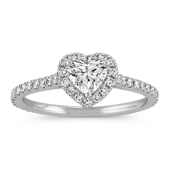 ½ ct. Heart-Shaped Center Diamond Halo Engagement Ring