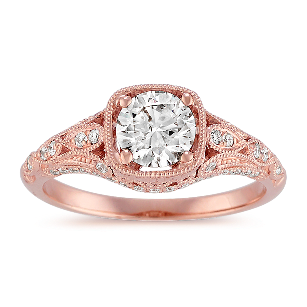3/4 ct. Round Center Diamond, Vintage Engagement Ring