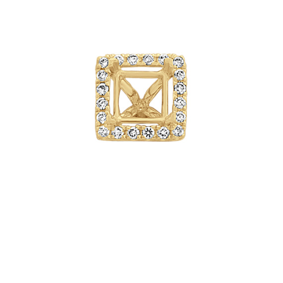 Diamond Decorative Crown for Princess Cut Gemstone