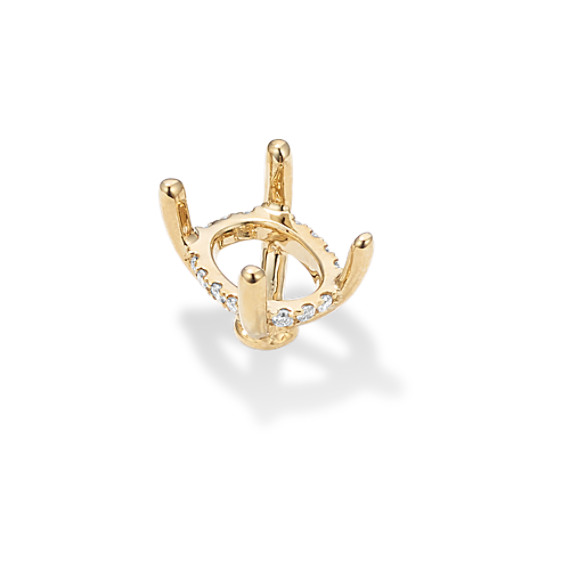 Diamond Accents Decorative Crown for 2ct Oval Gemstone