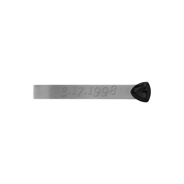 Stainless Steel Tie Clip with Black Ionic Accent