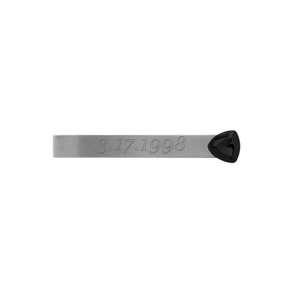 Stainless Steel Tie Clip with Black Ionic Accent