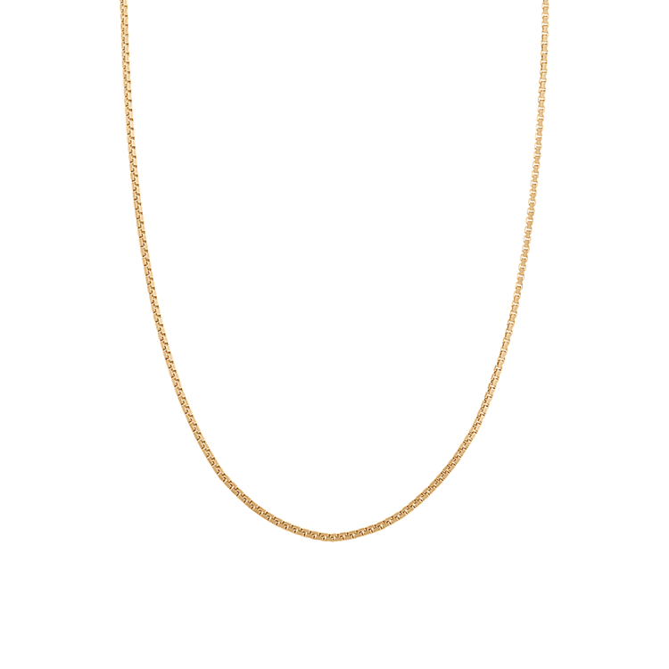 20 in Mens Box Chain in 14K Yellow Gold (1mm)