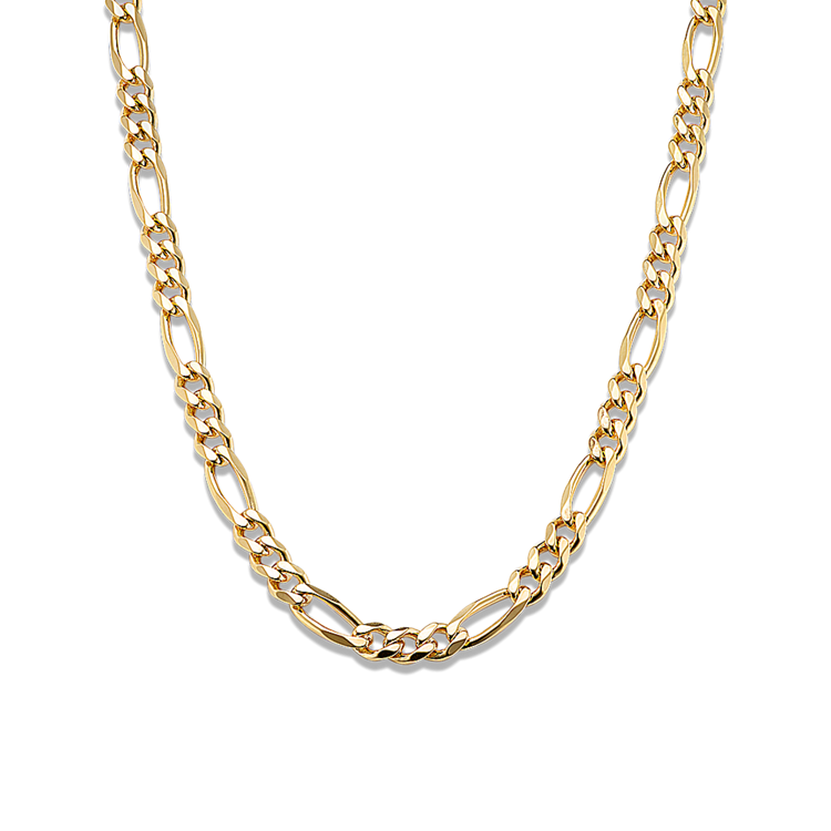 20 in Mens Figaro Chain in Vermeil 14K Yellow Gold (6.5mm)