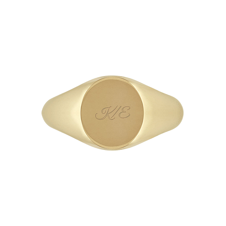 Engravable Signet Ring in 14k Yellow Gold