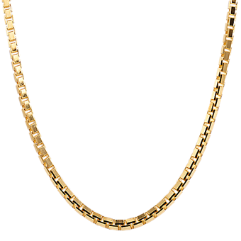 24'' 14k Yellow Gold Box Chain (1.4mm) | Shane Co.