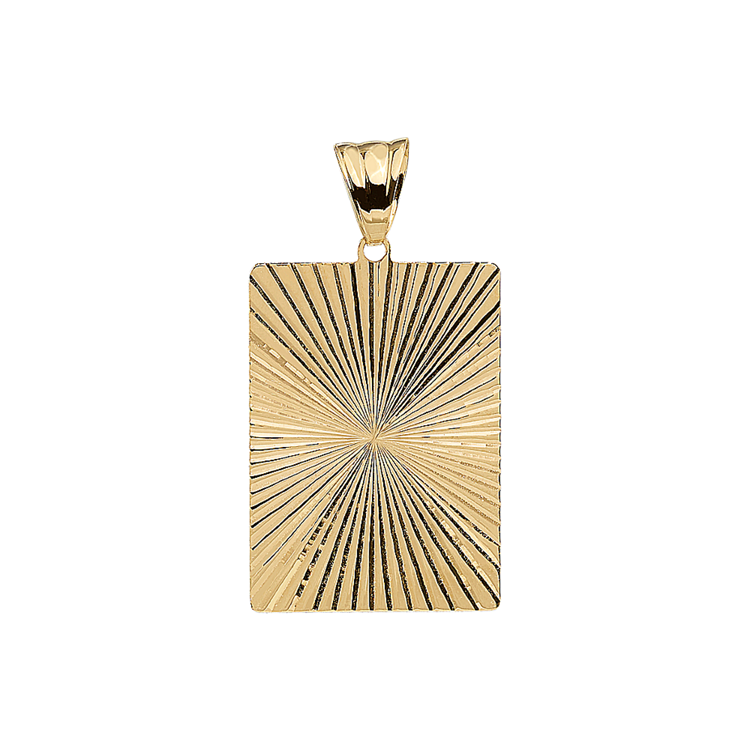Fluted Mens Charm in 14K Yellow Gold