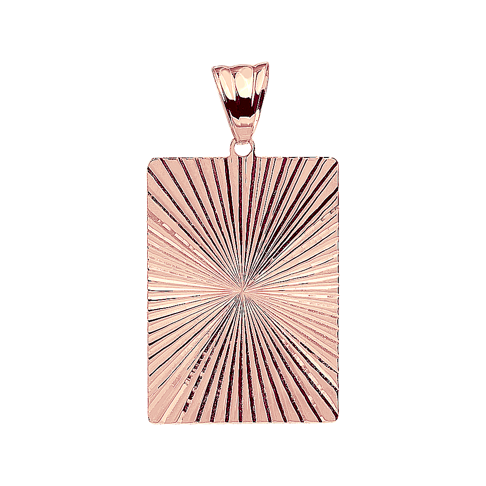 Fluted Mens Charm in 14K Rose Gold