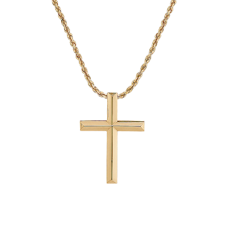 Anderson 24 in Cross Necklace in 14K Yellow Gold