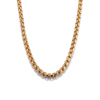 22'' 14K Yellow Gold Vermeil Box Chain (4mm) | Shane Co.