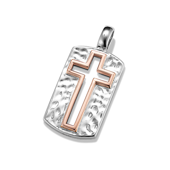 Rope Twist Sterling Silver Dog Tag Charm | Shane Co.