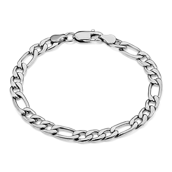 7.5'' Stainless Steel Figaro Bracelet (7mm) in StainlessSteel