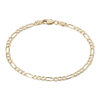 7.5'' 14K Gold Figaro Chain Bracelet (1.5mm) | Shane Co.