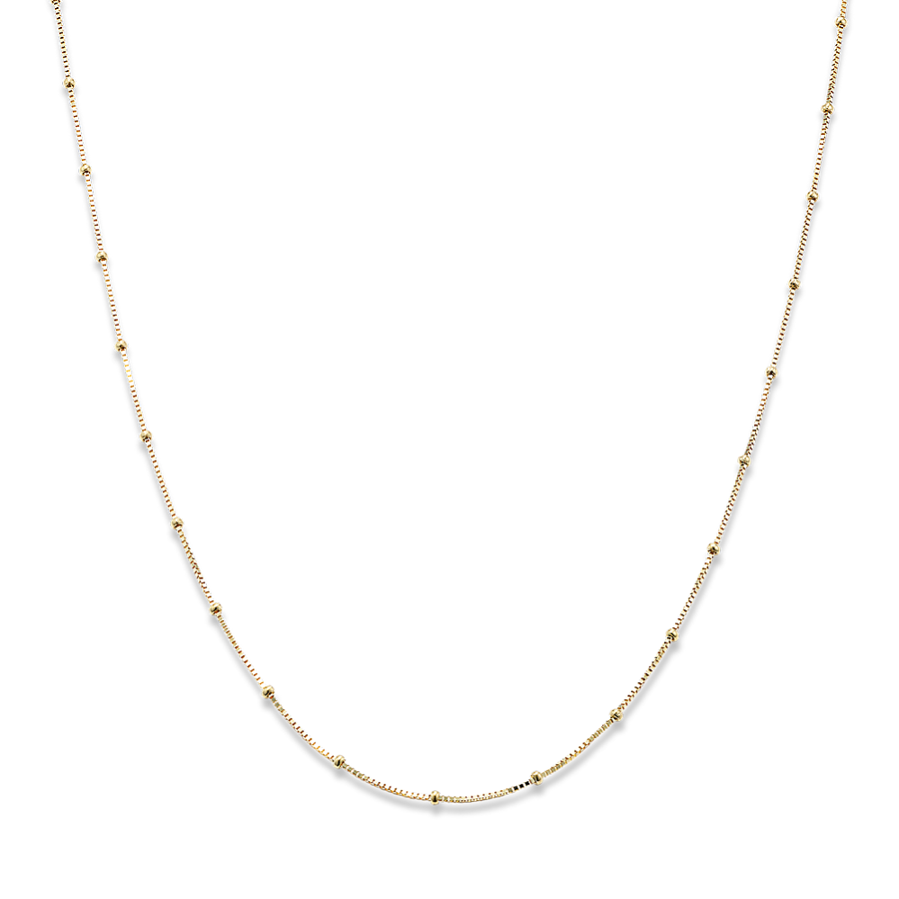 15'' 14K Yellow Gold Satellite Box Chain (1.1mm)